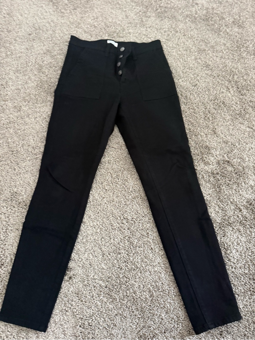 Market & Spruce Black Skinny Button-Front Jeans